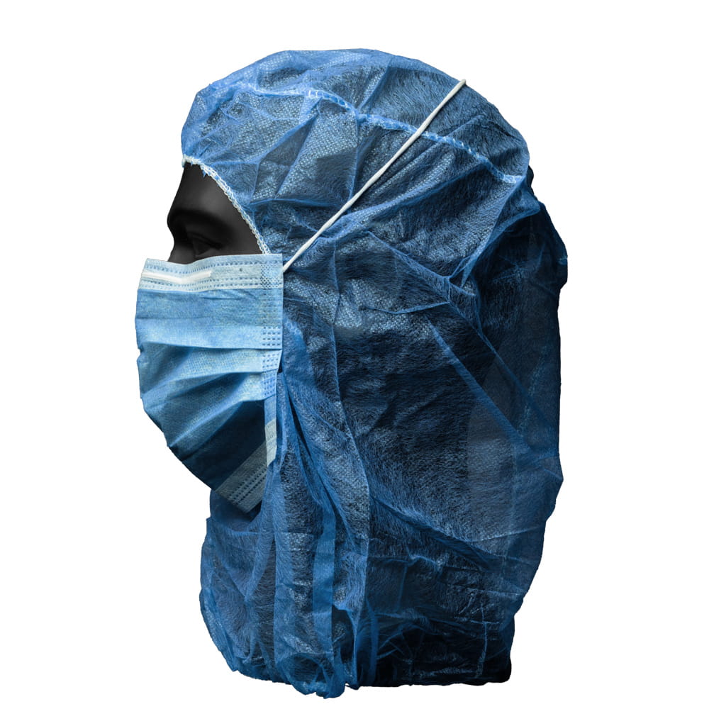 Astronautenhaube mit Mundschutz, blau, Med-Comfort