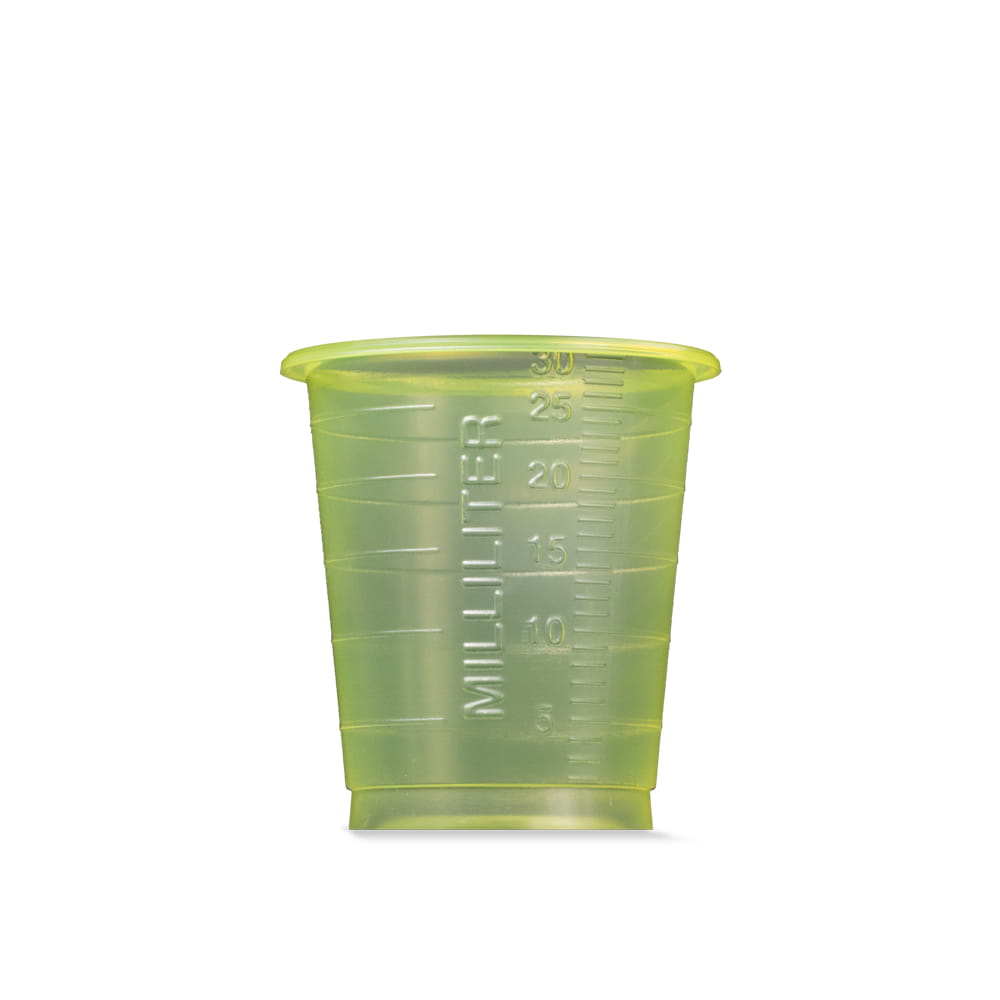 PP Einmal Medizinbecher, 30 ml, graduiert, gelb, Med-Comfort Basic
