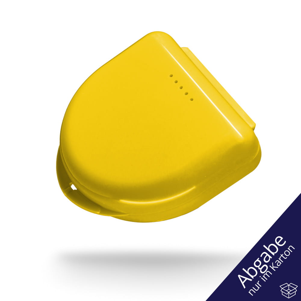 PP Dental Schienendose für Erwachsene, 65 x 58 x 20 cm, Farbe gelb, Polypropylen