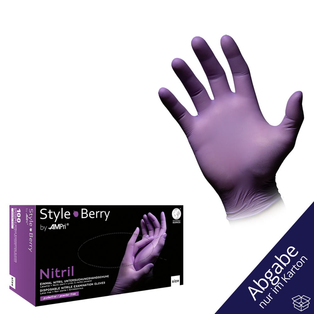 Nitrilhandschuhe, lila, Größe S, puderfrei, Style Berry by Med-Comfort