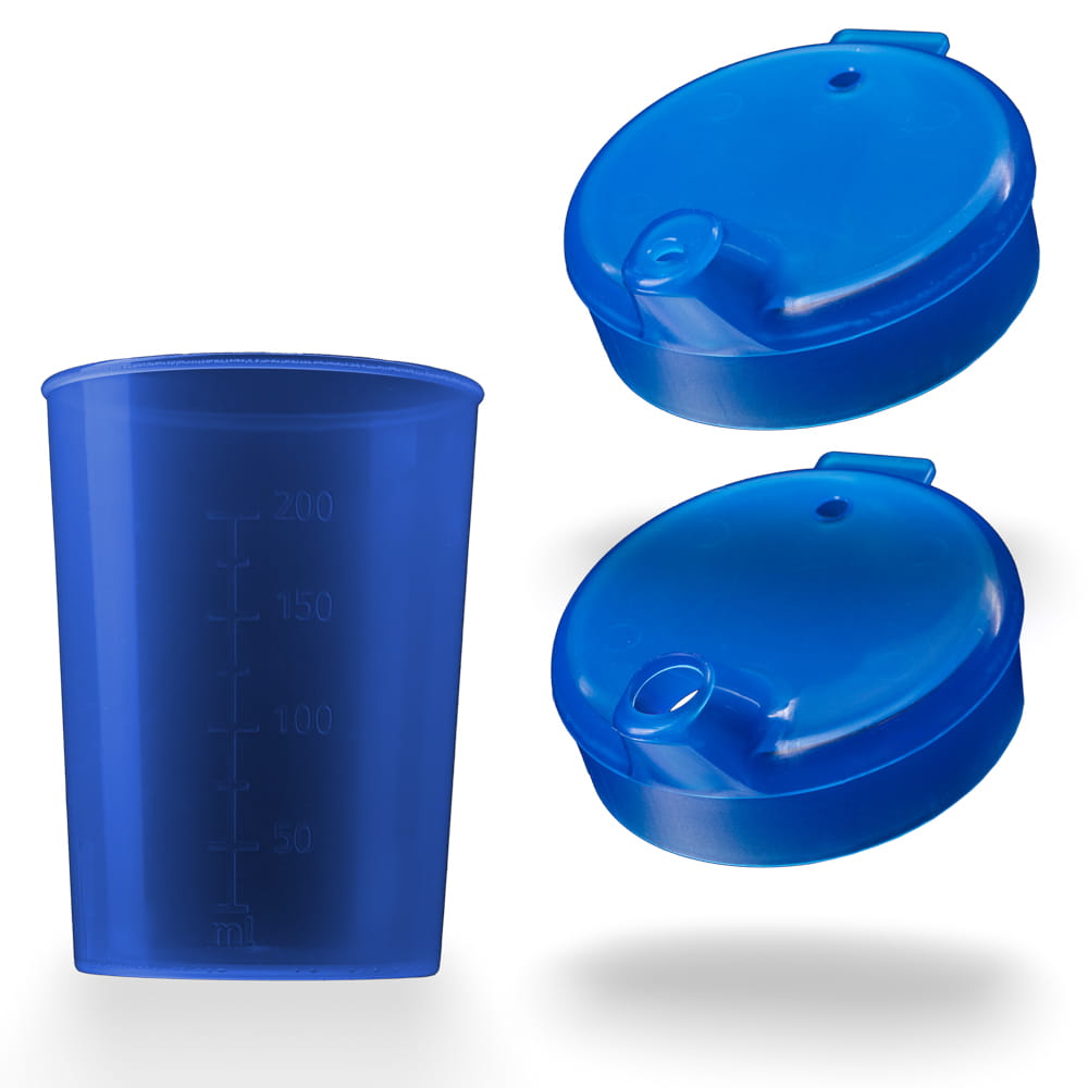 PP Schnabelbecher Oberteil und Unterteil SET, blau, 50 x 250 ml PP Schnabelbecher Oberteil und Unterteil SET, blau, 50 x 250 ml