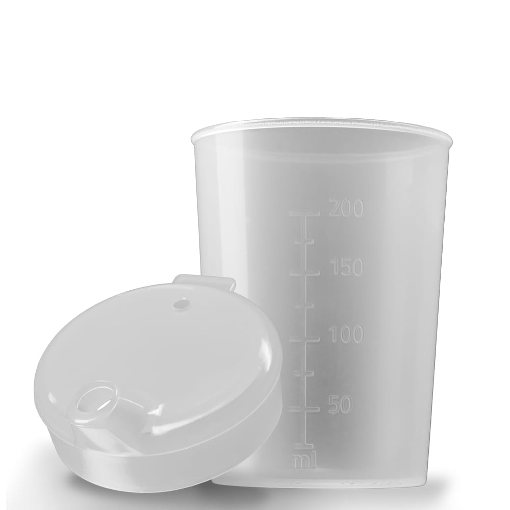 PP Schnabelbecher Oberteil und Unterteil SET, transparent, milchig, 50 x 250 ml