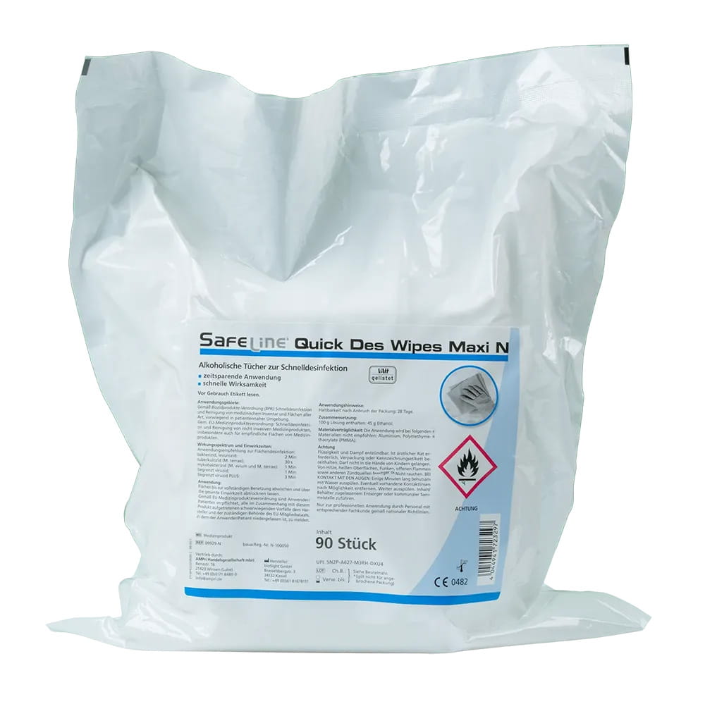 Desinfektionstücher, Maxi Set, im Standbodenbeutel, Safeline Quick Des Wipes Desinfektionstücher, Maxi Set, im Standbodenbeutel, Safeline Quick Des Wipes