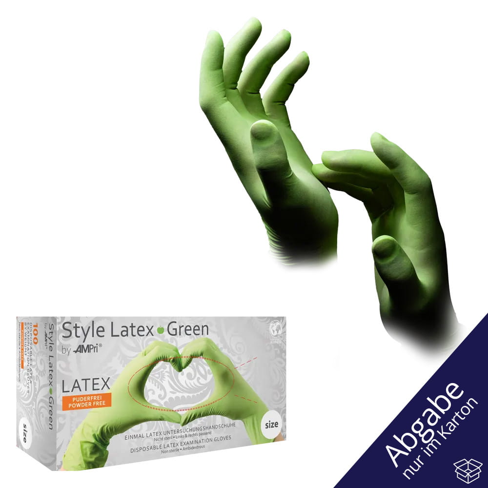 Style Latex Green by Med-Comfort Einmal-Latex-Schutz- und Untersuchungshandschuh