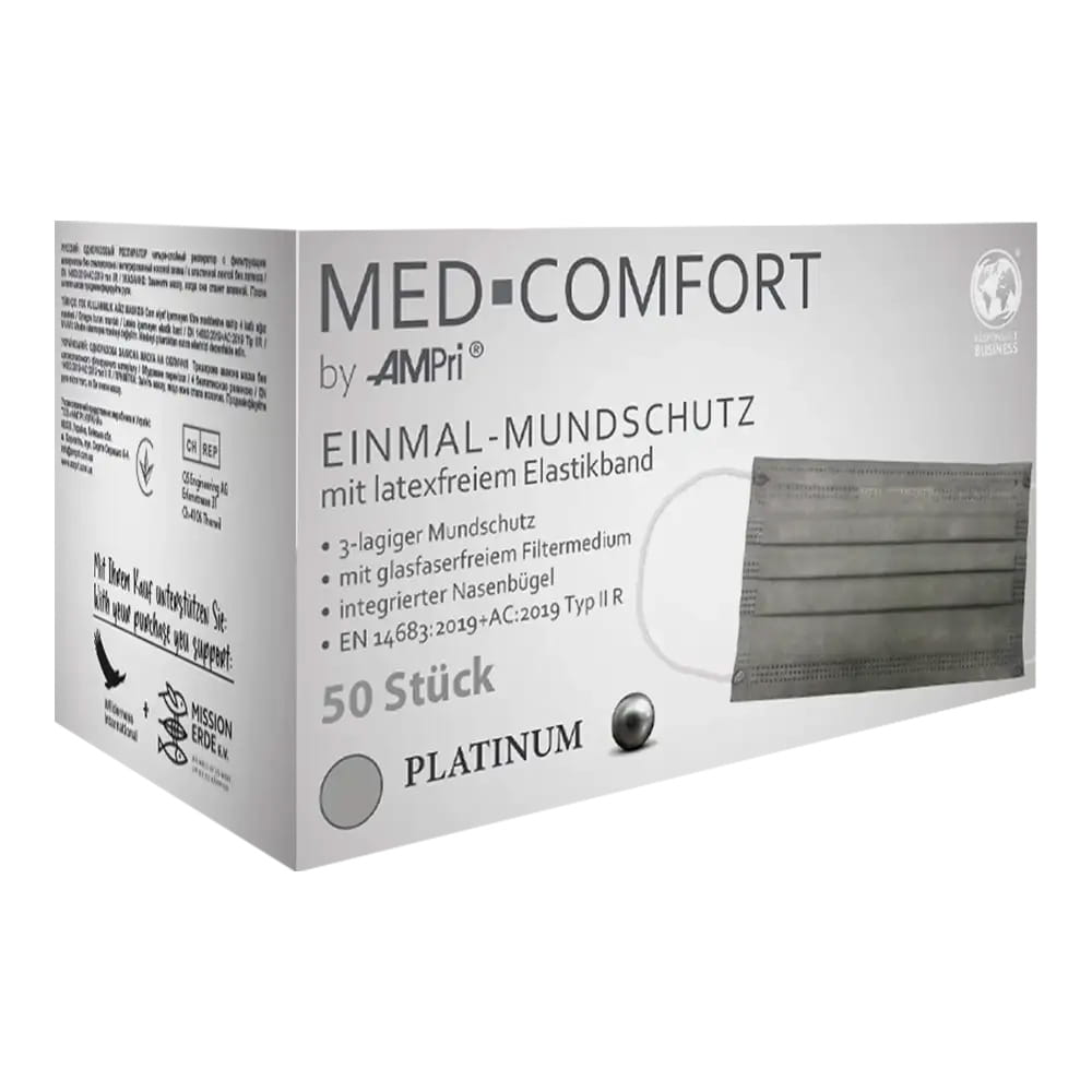 OP Maske, platinum, grau, Typ IIR, Med-Comfort