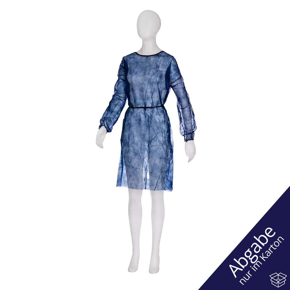 PP Einweg Besucherkittel, Größe M, L, Farbe dunkelblau, blau, Vlies, Med-Comfort