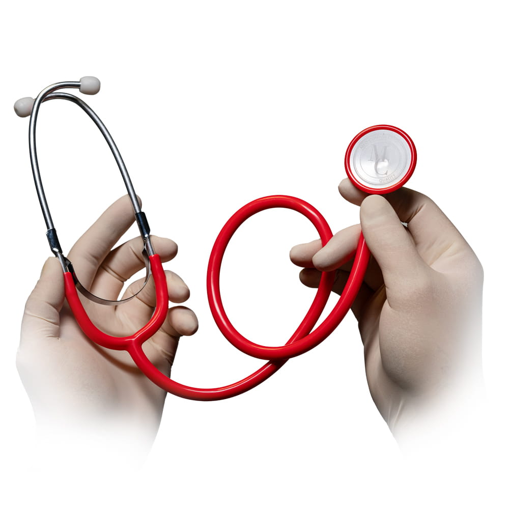 PVC Flachkopf Stethoskop, Farbe rot, Med-Comfort