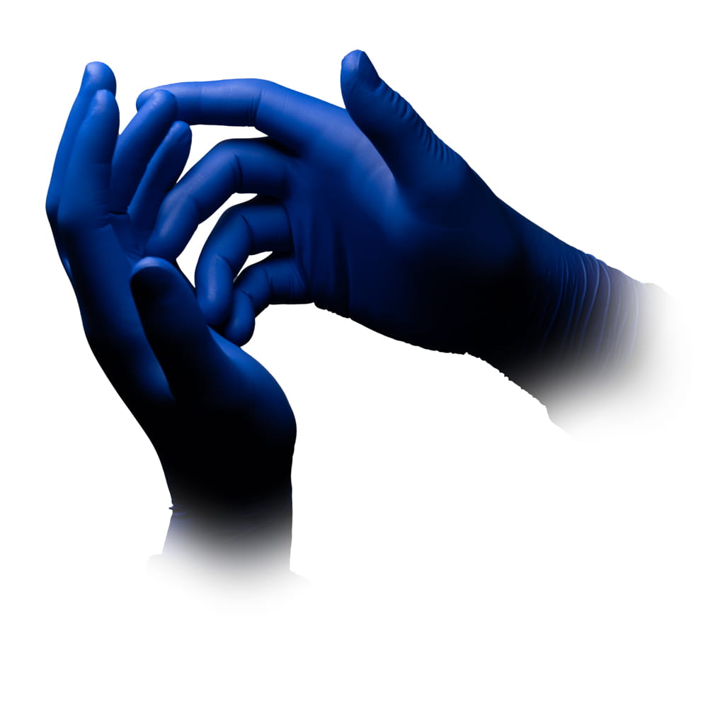 Lange Nitrilhandschuhe, blau, Größe XS, puderfrei, Med-Comfort blue 300 Lange Nitrilhandschuhe, blau, Größe XS, puderfrei, Med-Comfort blue 300