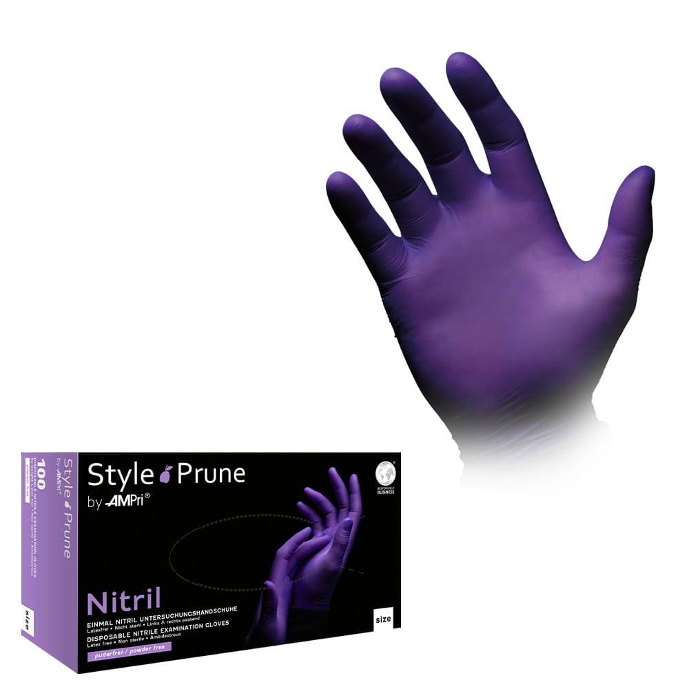 Nitrilhandschuhe, dunkellila, lila, Größe L, puderfrei, Style Prune by Med-Comfort