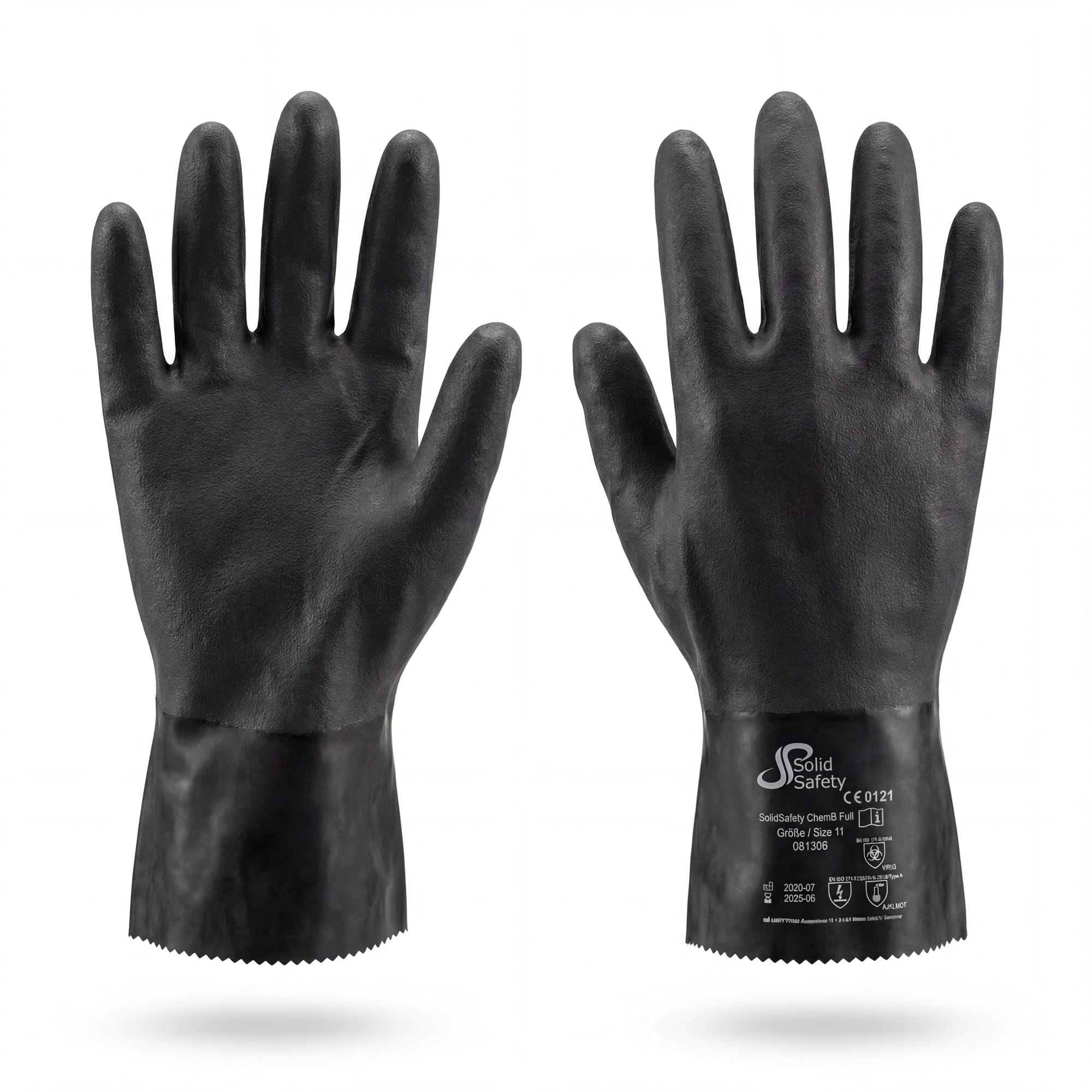 Chemikalienschutzhandschuh, Größe 7, 8, 9, 10, 11, Solidsafety ChemB Full