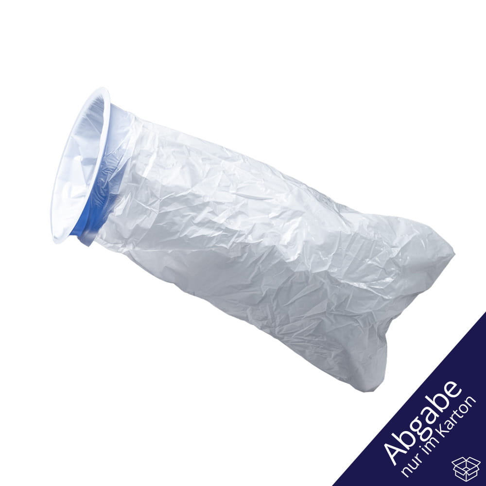 Einweg Auffangbeutel mit Verschlussring, Farbe weiß, Länge 37cm