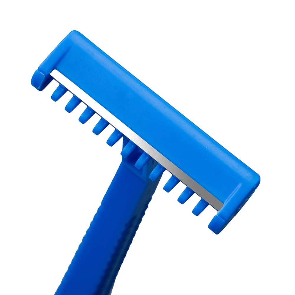 ABS Einweg Rasierer mit Edelstahl Klinge, 1-schneidig, Farbe Blau, Top-Comfort