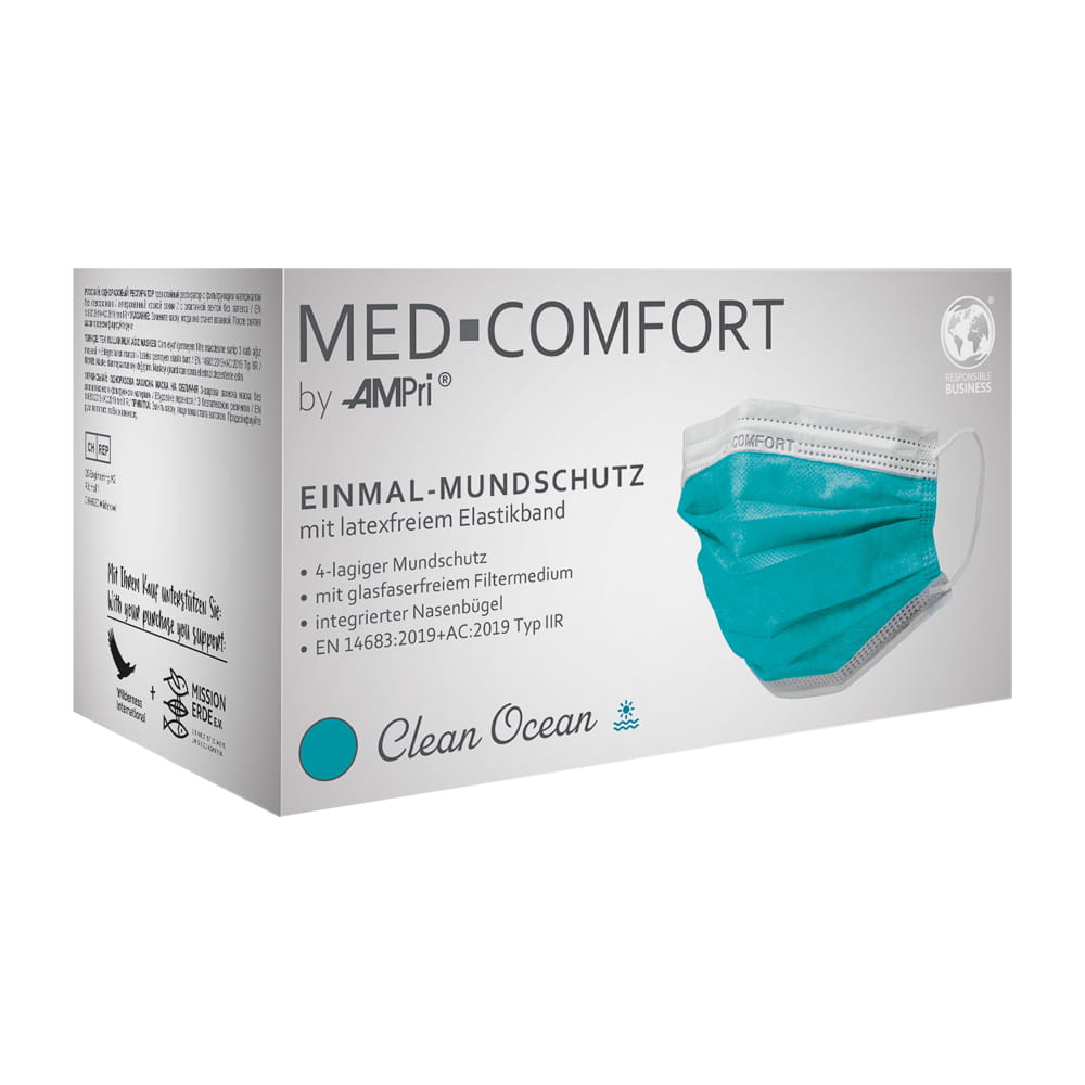 OP Maske, clean ocean, ozean grün, Typ IIR, Med-Comfort
