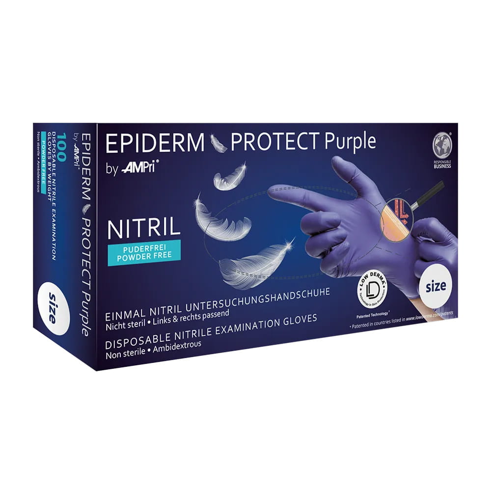 Nitrilhandschuhe, violett, Größe S, puderfrei, Epiderm Protect Purple by Med-Comfort