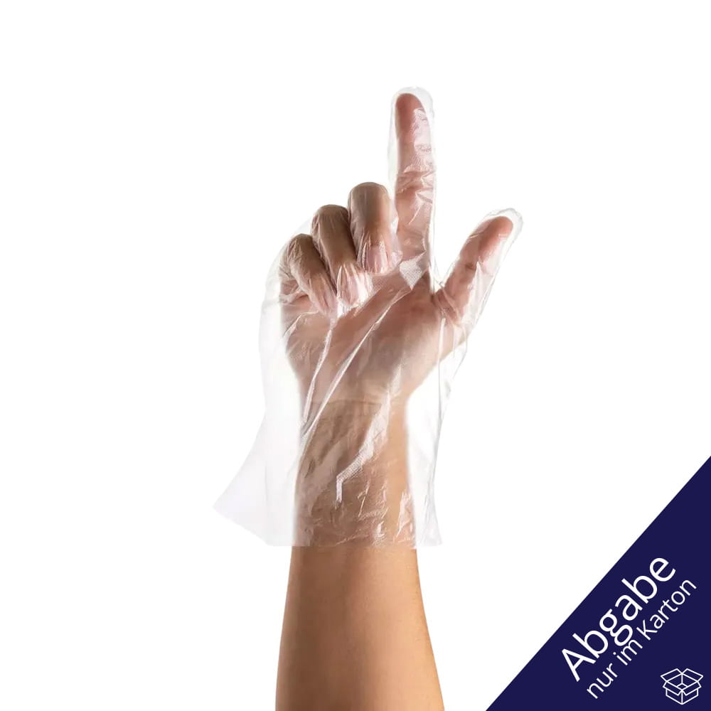 PE Handschuh, transparent, milchig, Größe L, gehämmert, Med-Comfort