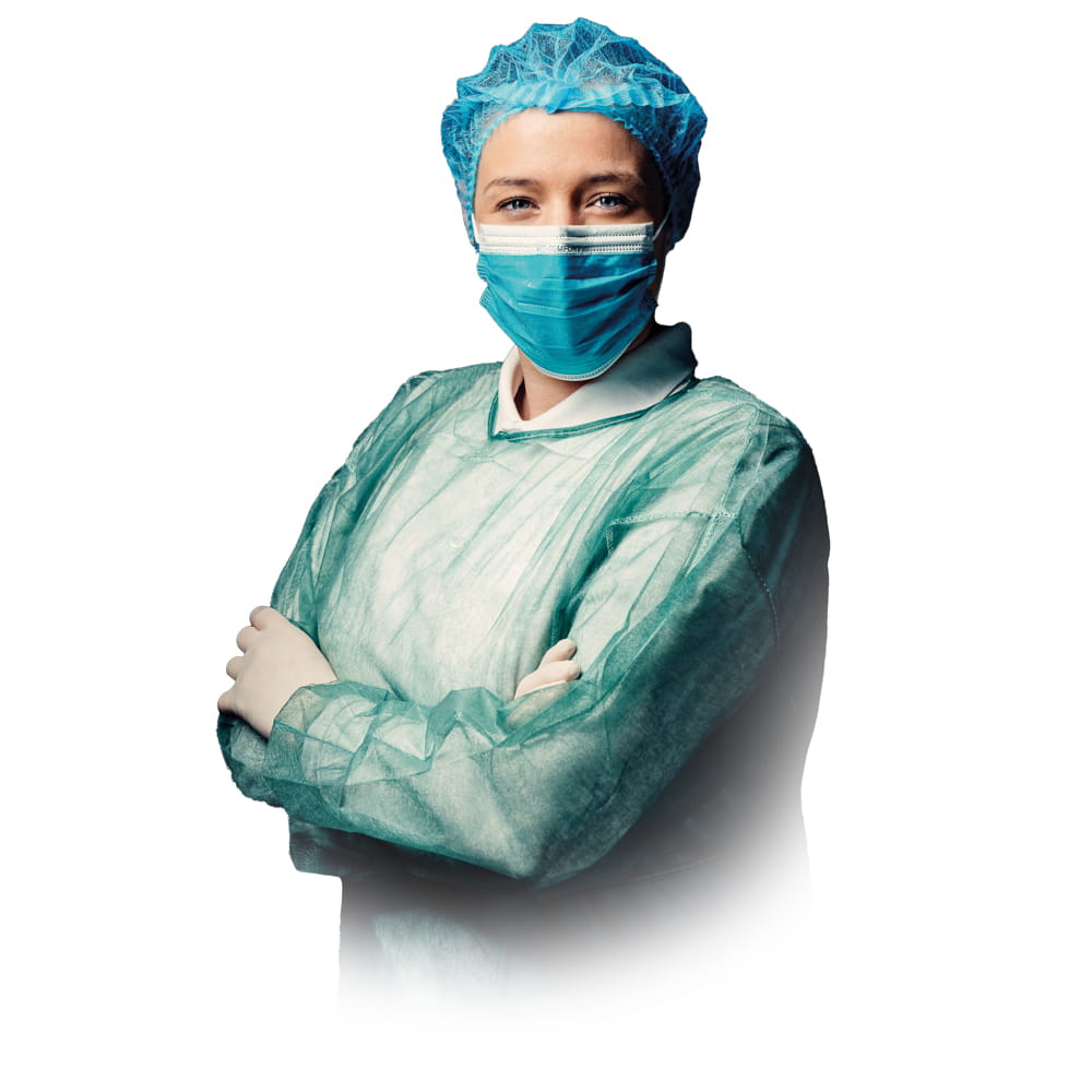 Baretthaube aus Polypropylen, Größe XL, grün, Med-Comfort