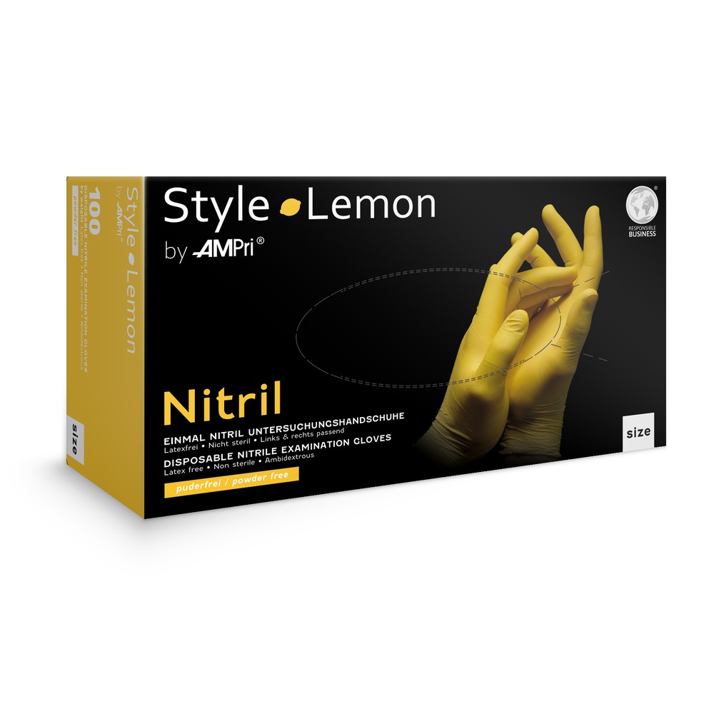 Nitrilhandschuhe, gelb, Größe L, puderfrei, Style Lemon by Med-Comfort