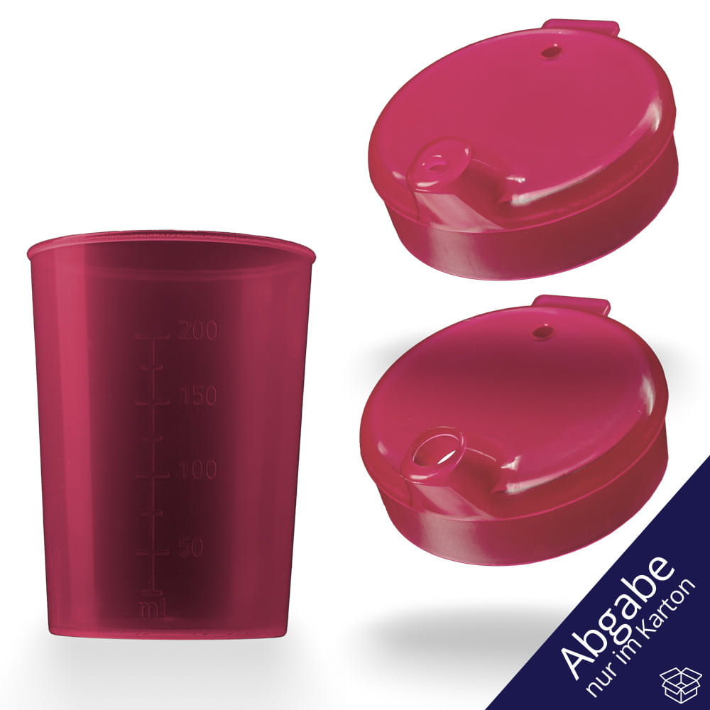 PP Schnabelbecher Oberteil und Unterteil SET, rot, 50 x 250 ml