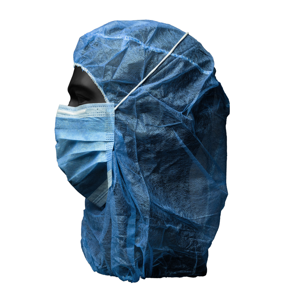 Astronautenhaube mit Mundschutz, blau, Med-Comfort