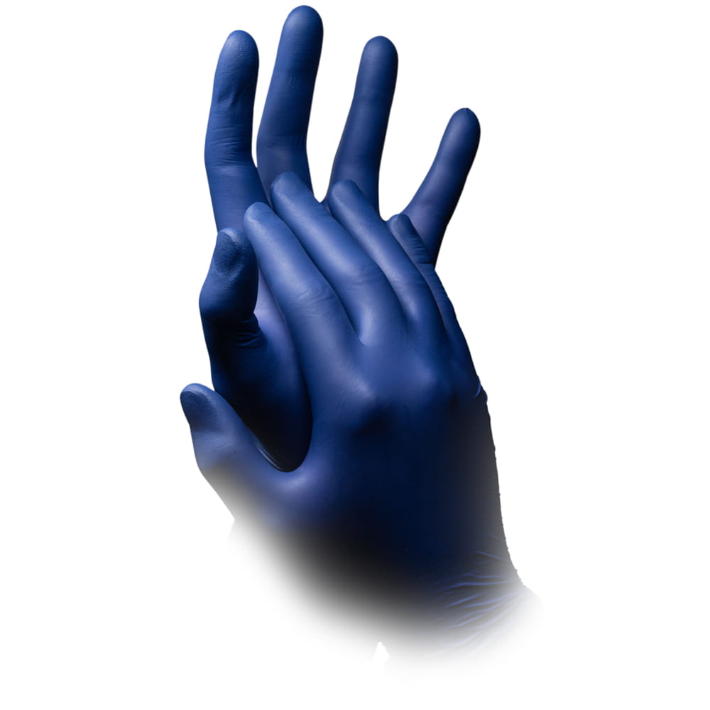 Nitrilhandschuhe, metallblau, blau, Größe L, puderfrei, Epiderm Protect by Med-Comfort