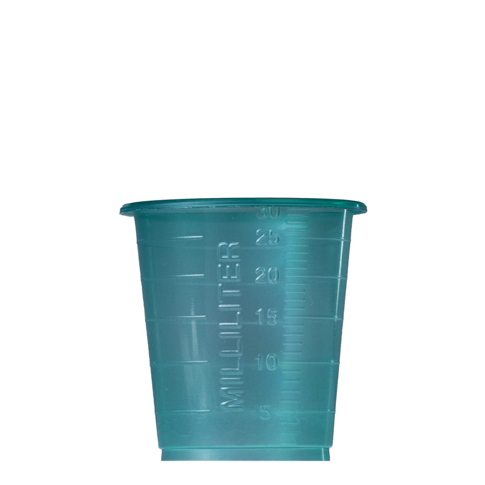 PP Eco Einmal Medizinbecher, 30 ml, graduiert, grün, Med-Comfort Eco