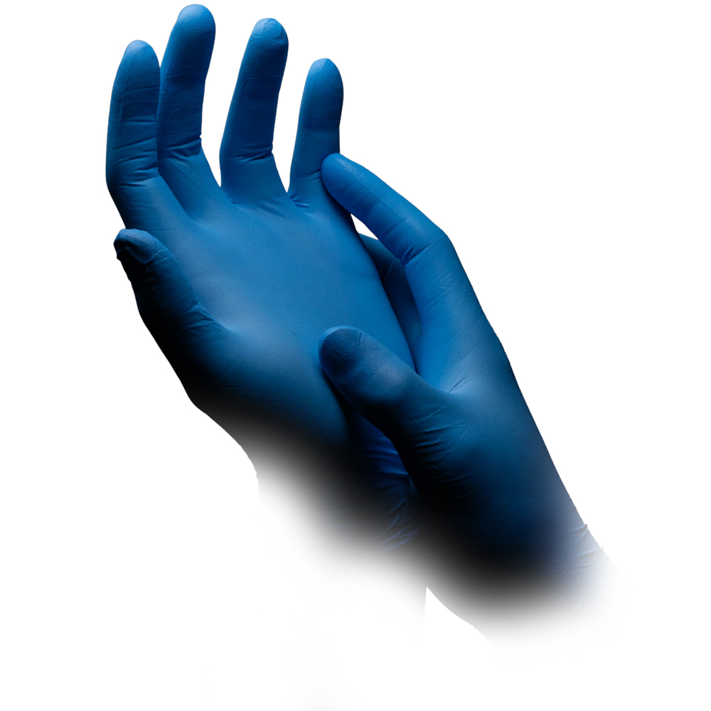 Nitrilhandschuhe, hellblau, blau, Größe M, puderfrei, Epiderm Protect Blue Plus by Med-Comfort