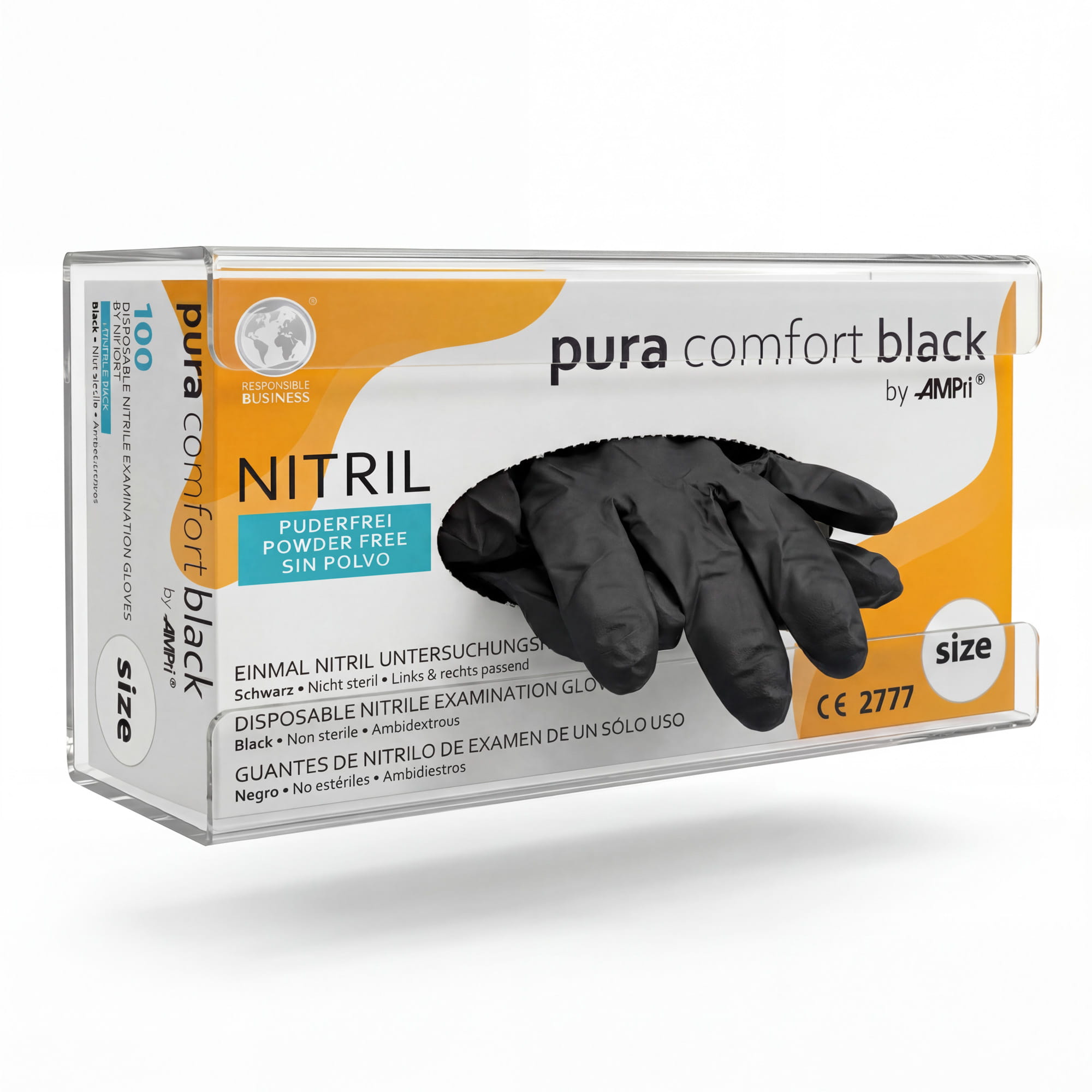 Einmalhandschuh Spender, Handschuh-Dispenserhalter, 250 x 130 x 75 mm, transparent, milchig, Acryl