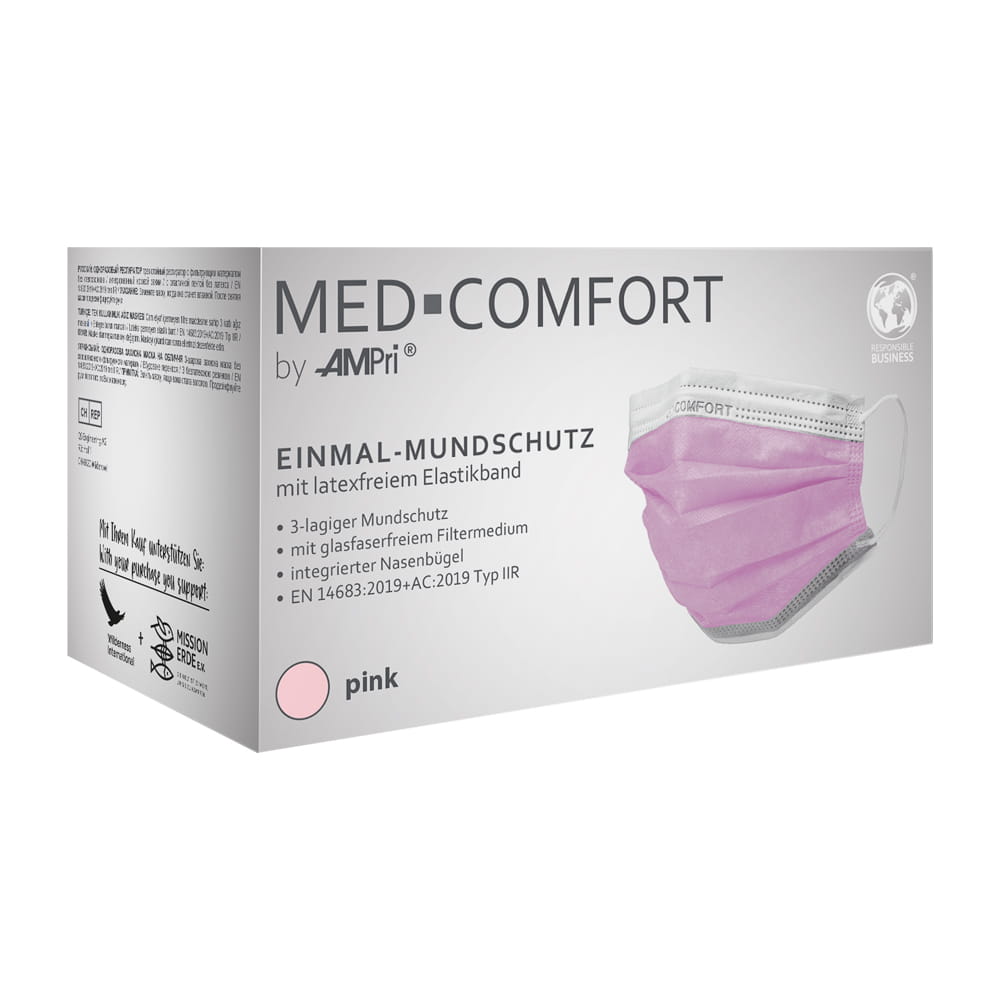 OP Maske, pink, Typ IIR, Med-Comfort