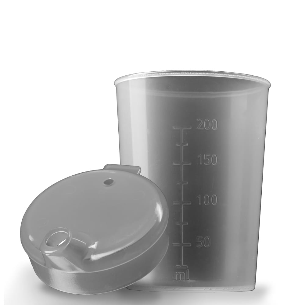 PP Schnabelbecher Oberteil und Unterteil SET, transparent, milchig, 50 x 250 ml