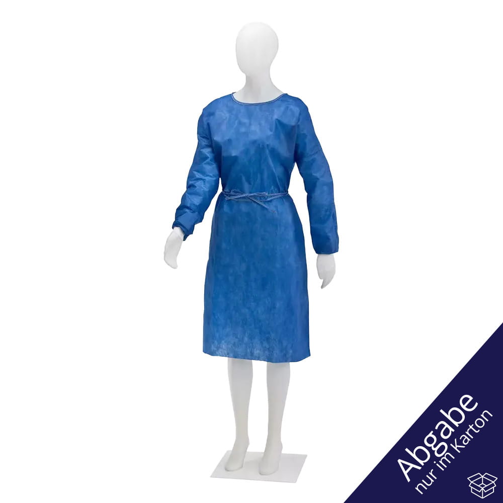 PP Einweg Besucherkittel, Größe L/XL, extragroß, Farbe blau, Vlies, Med-Comfort