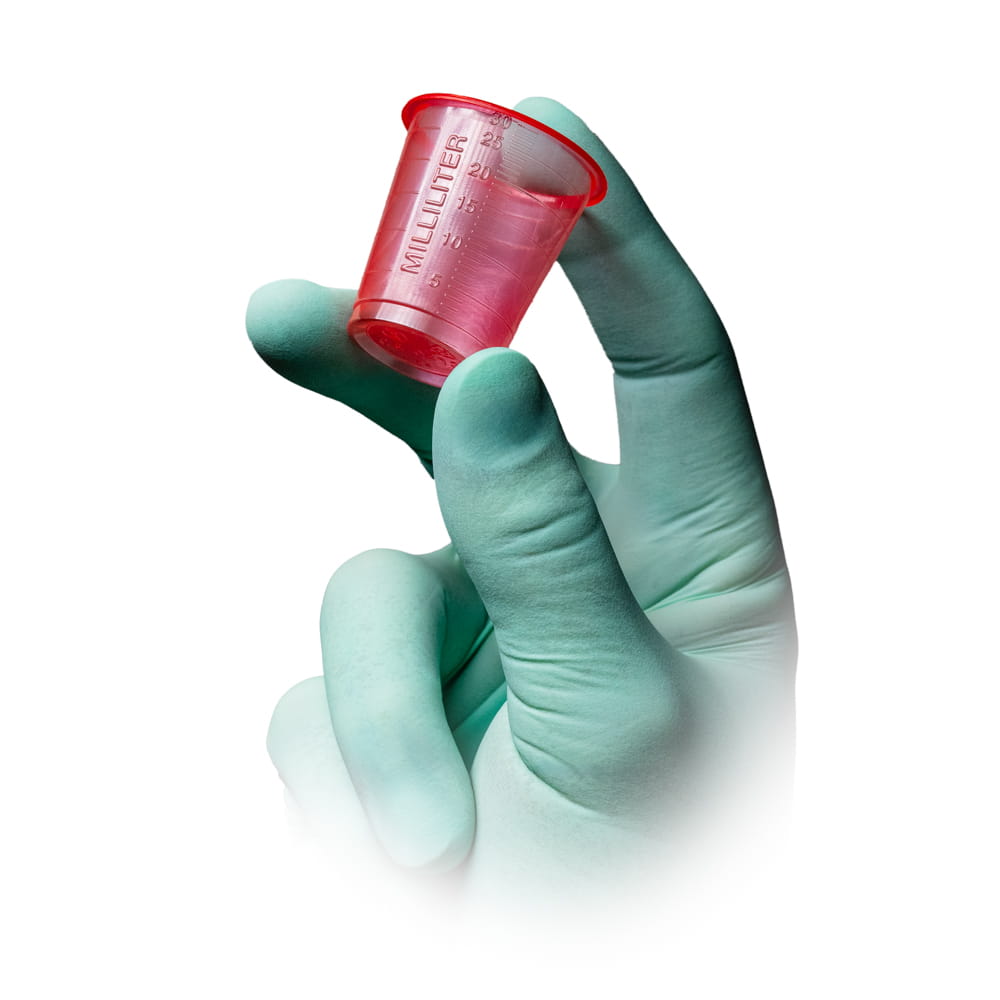 PP Einmal Medizinbecher, 30 ml, graduiert, rot, Med-Comfort Basic