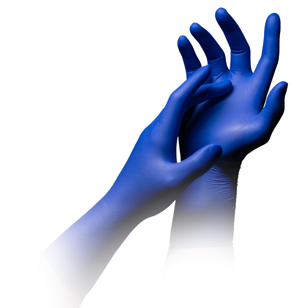 Nitrilhandschuhe, blau, Größe M, puderfrei, Epiderm Protect Blue 300 by Med-Comfort