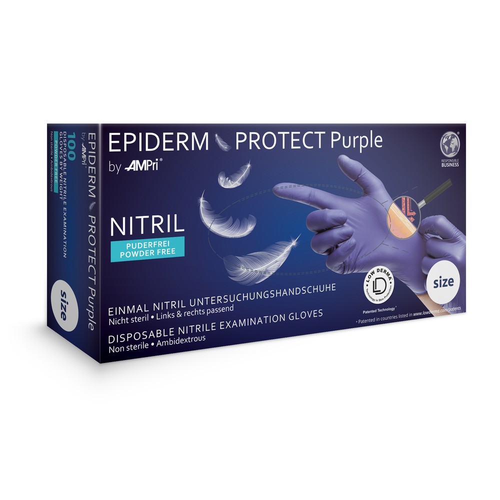 Nitrilhandschuhe, violett, Größe XL, puderfrei, Epiderm Protect Purple by Med-Comfort