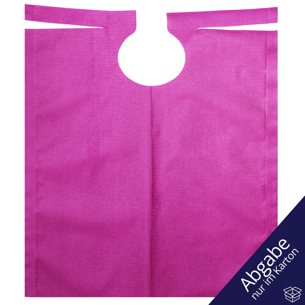 Patientenumhang mit PE Beschichtung, Farbe pink, 530 x 600 mm