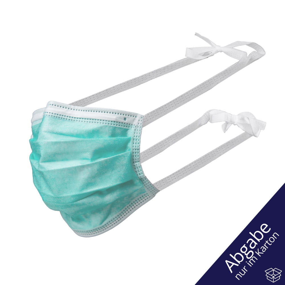 OP Maske zum Binden, grün, 3-lagig, Typ II, Basic-Plus