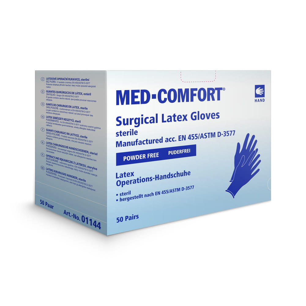 OP-Handschuhe, Latex Einmalhandschuhe, puderfrei, weiß, Gr. 6,5, Med-Comfort