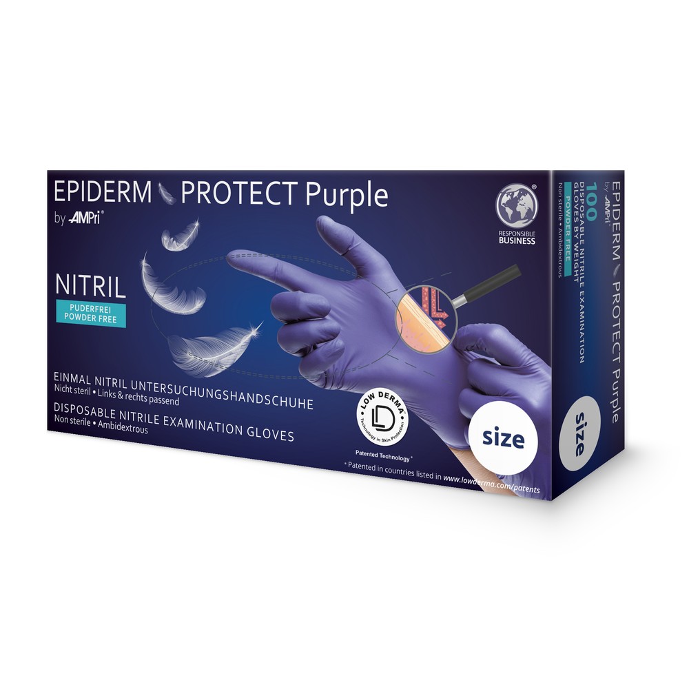 Nitrilhandschuhe, violett, Größe XL, puderfrei, Epiderm Protect Purple by Med-Comfort