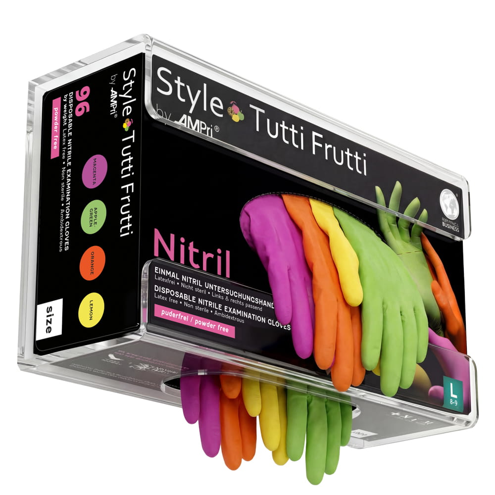 Einmalhandschuh Spender, Handschuh-Dispenserhalter, 215 x 120 x 60 mm, transparent, milchig, Acryl