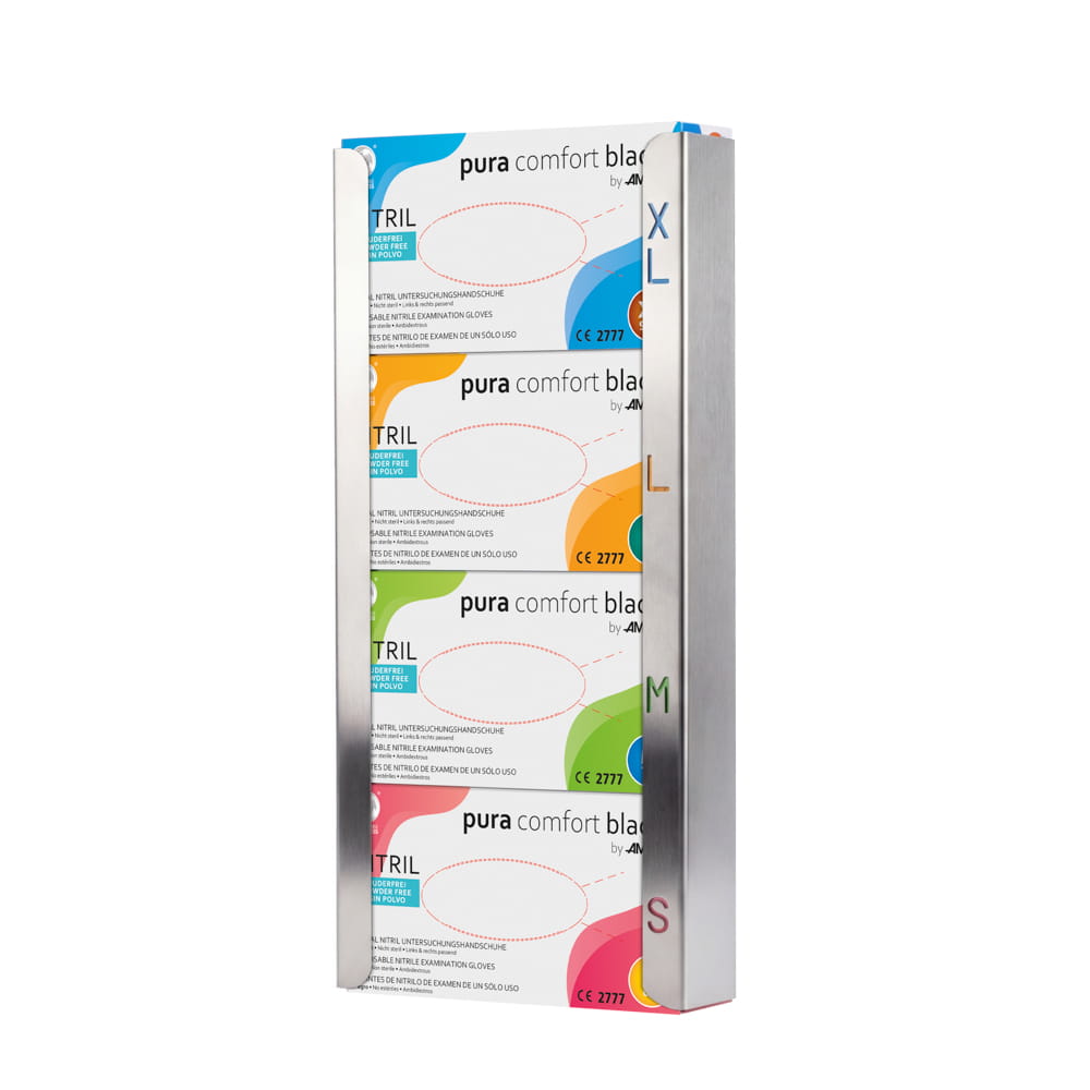 Einmalhandschuh Spender, Handschuh-Dispenserhalter, 202 x 442 x 52 mm, Edelstahl