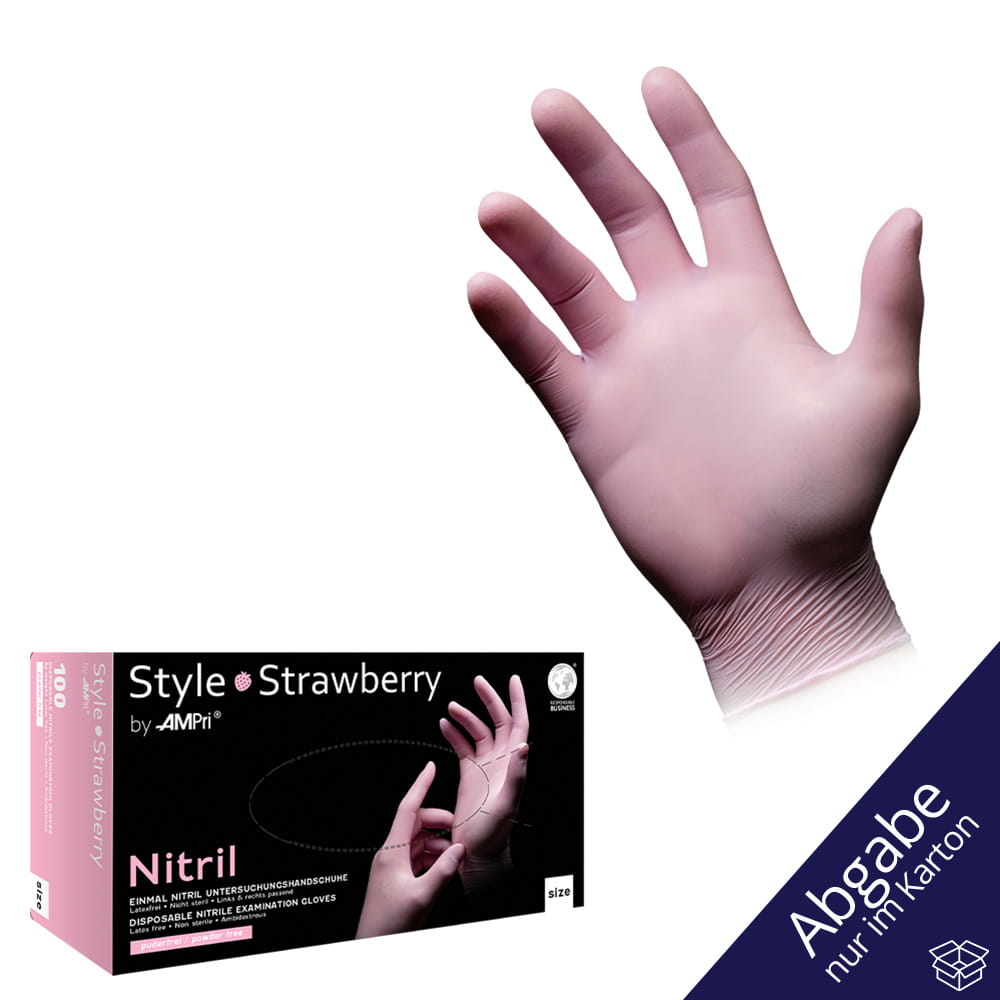 Nitrilhandschuhe, rosa, Größe XS, puderfrei, Style Strawberry by Med-Comfort