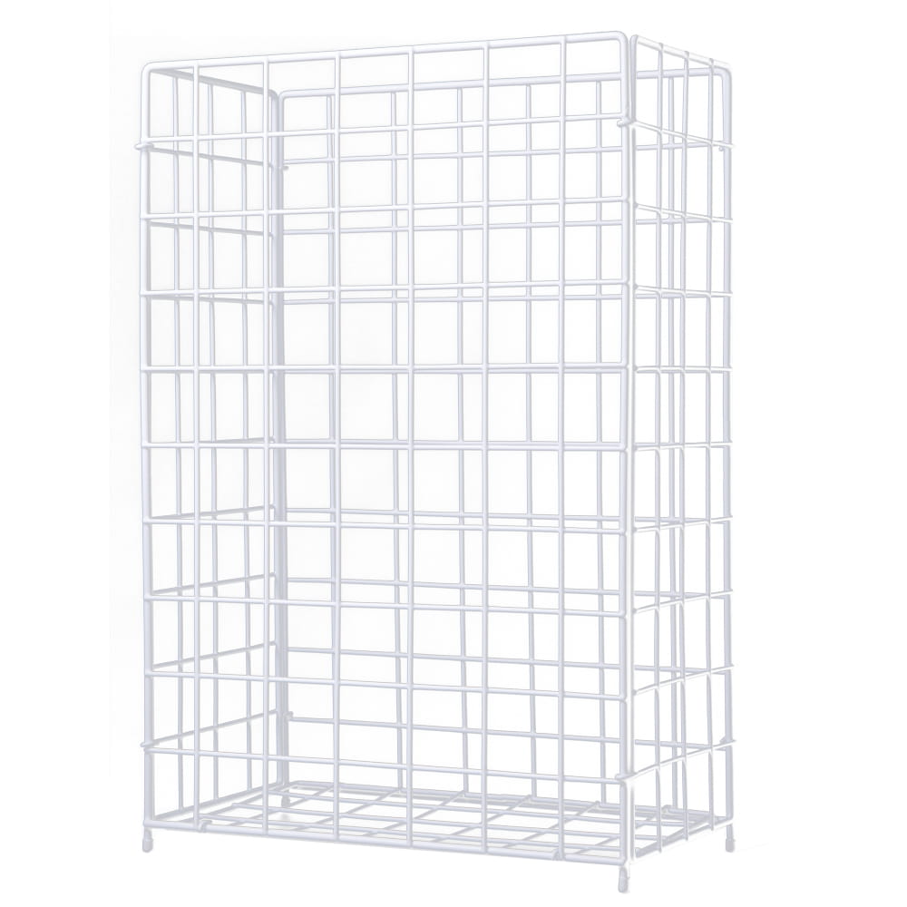 Draht, PVC Sammelkorb, weiß, 400 x 250 x 620 mm, 62 l