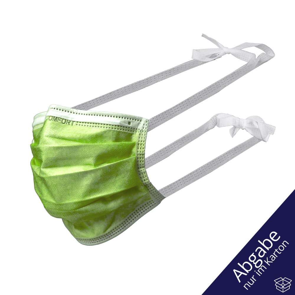 OP Maske zum Binden, grün, limette, grün, Typ IIR, Med-Comfort