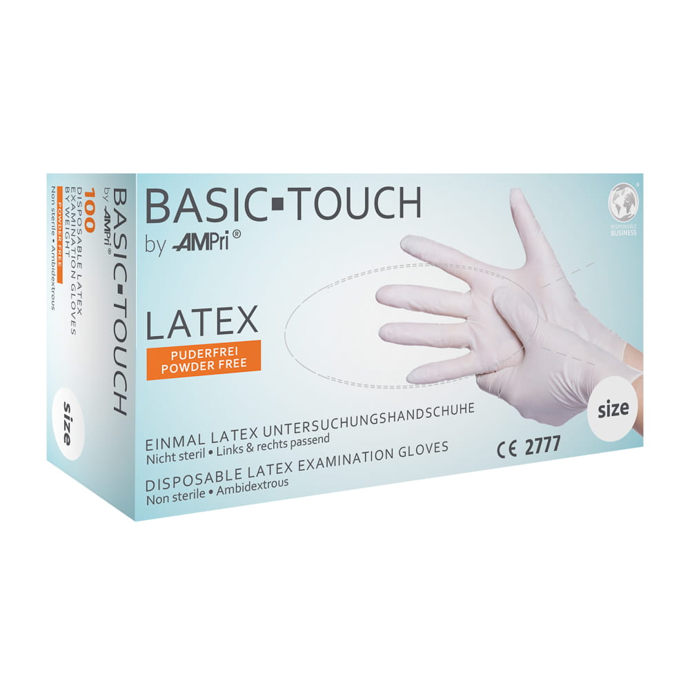 Latexhandschuhe, weiß, Größe XS, puderfrei, Basic-Touch