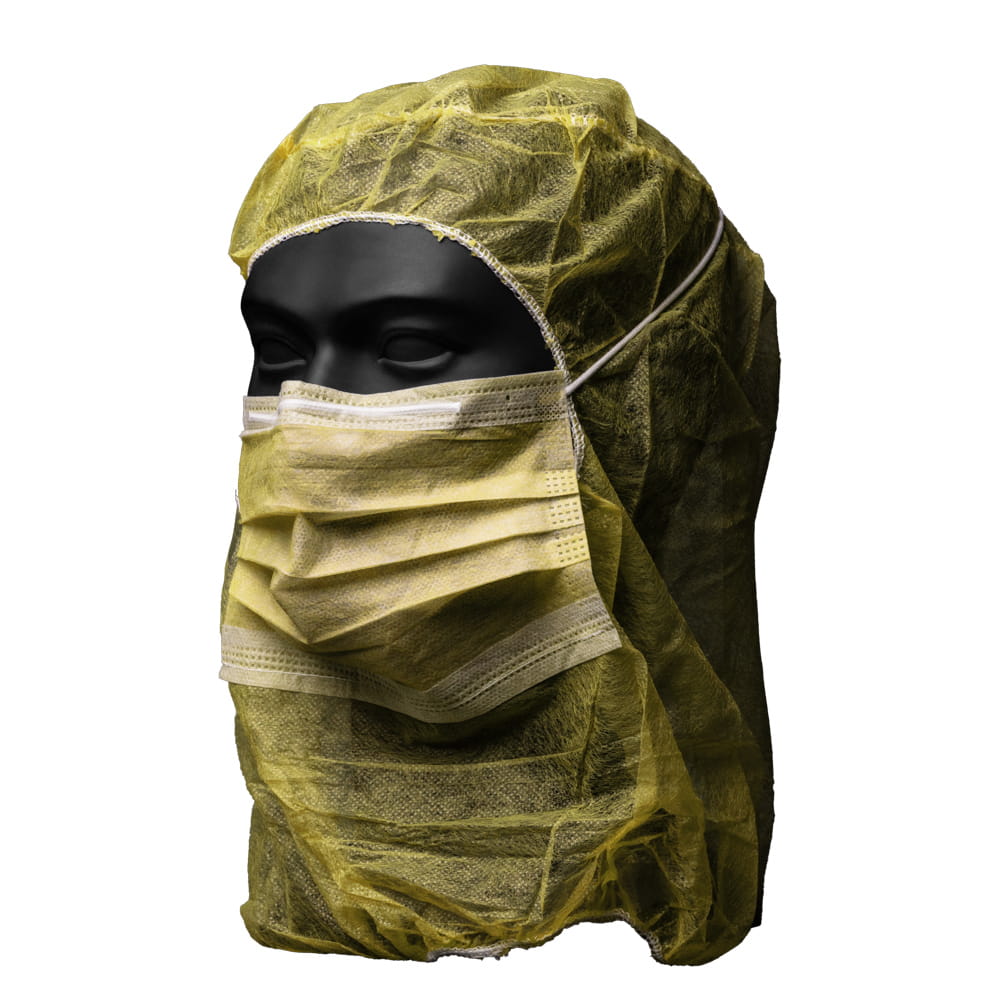 Astronautenhaube mit Mundschutz, gelb, Med-Comfort