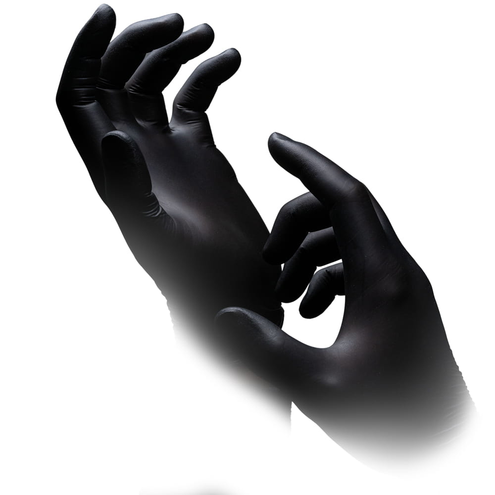 Nitrilhandschuhe, schwarz, Größe M, puderfrei, Nature Gloves by Ampri