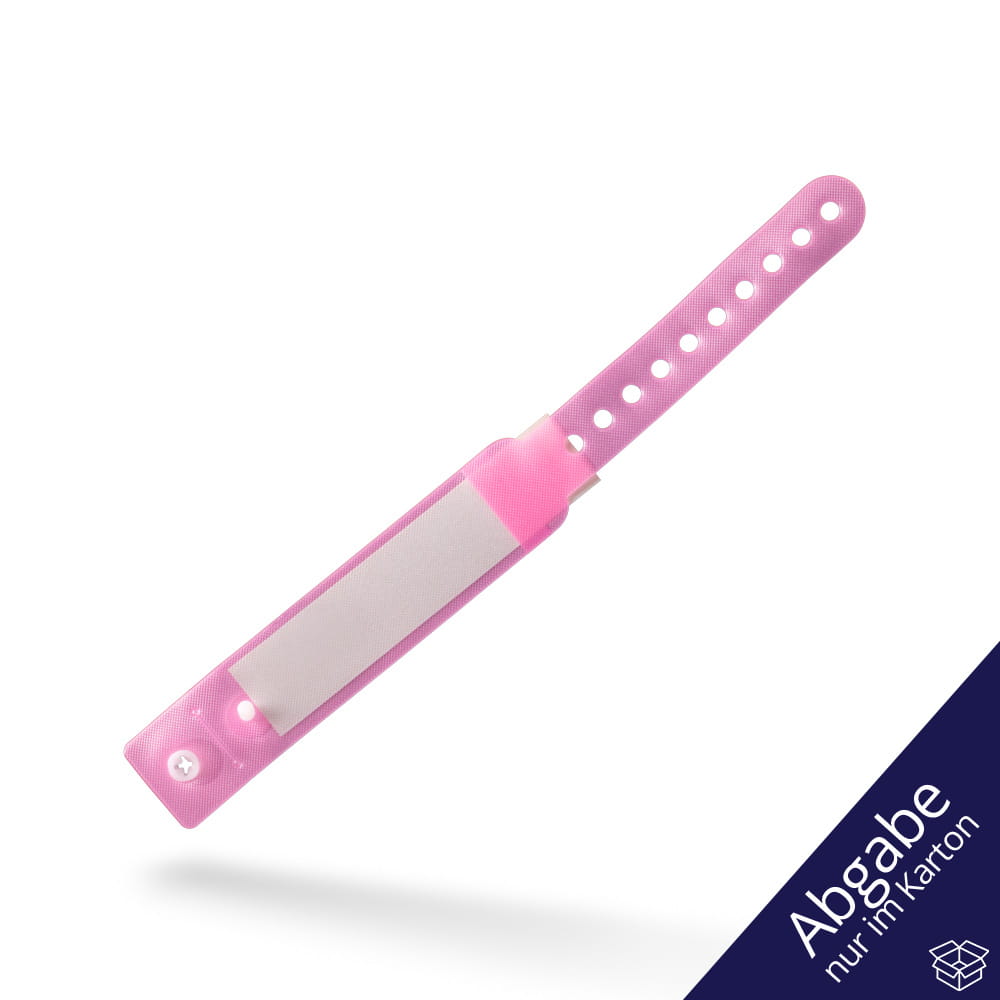 PVC Kinder Patientenarmband, Farbe rosa, 162 x 18 mm