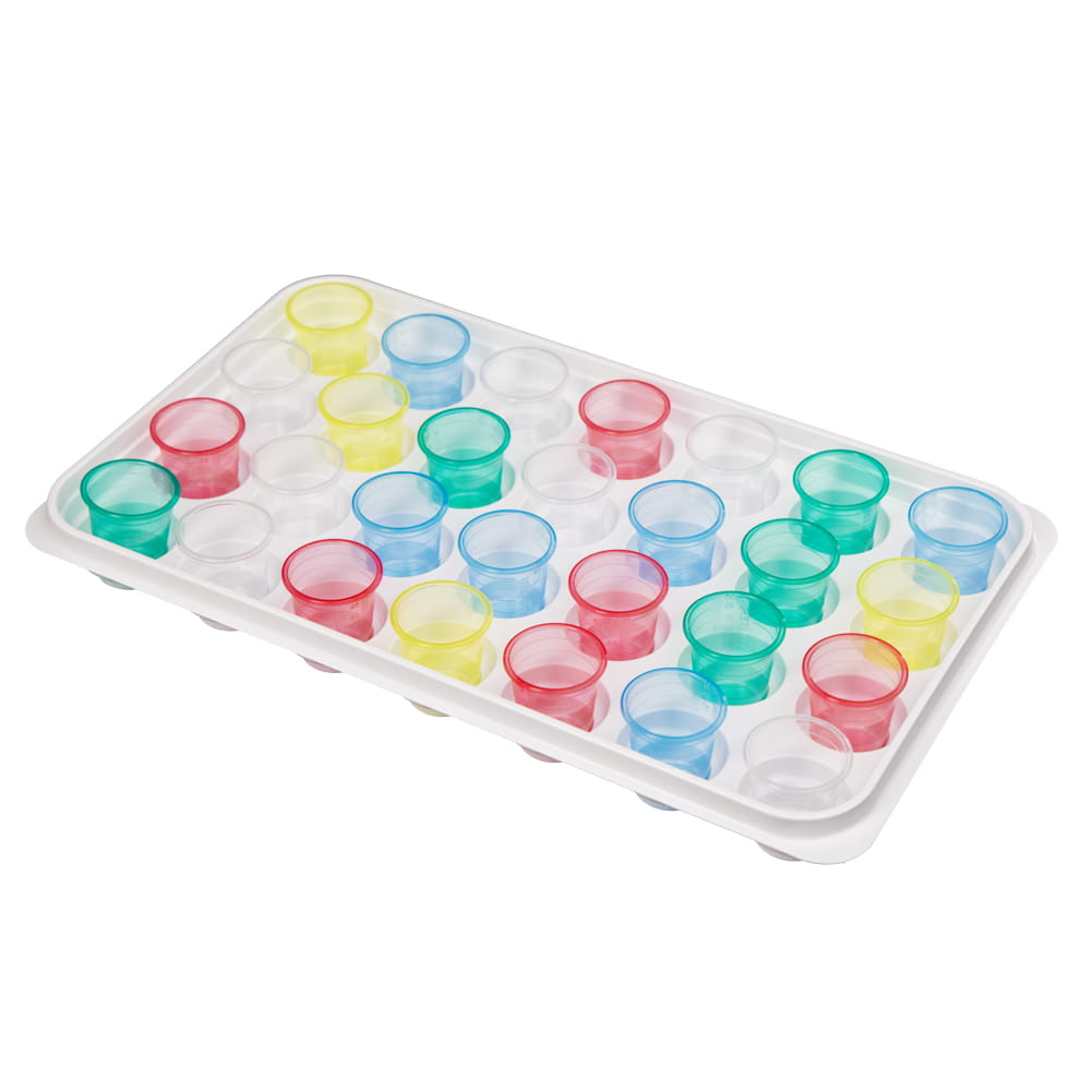 PS Tablett für 28 Medizinbecher, weiß, 375 x 225 x 40 mm