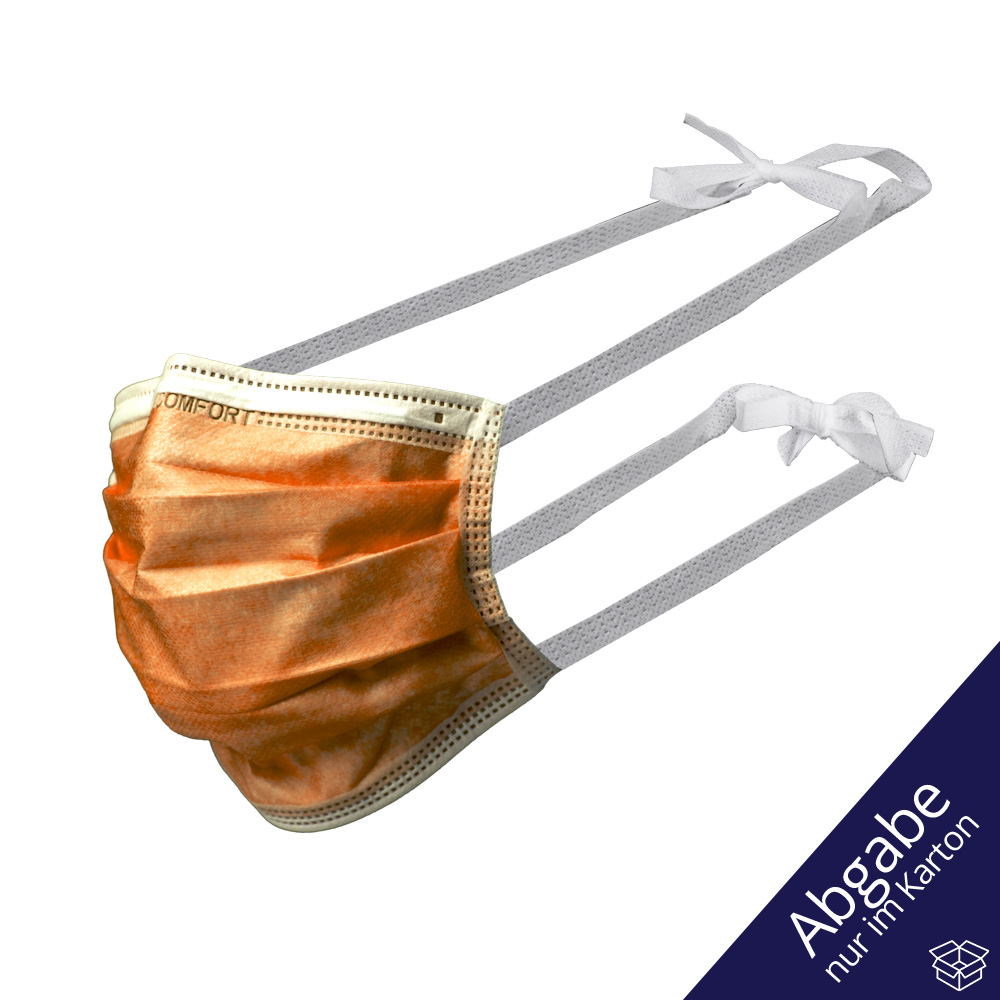 OP Maske zum Binden, orange, Typ IIR, Med-Comfort
