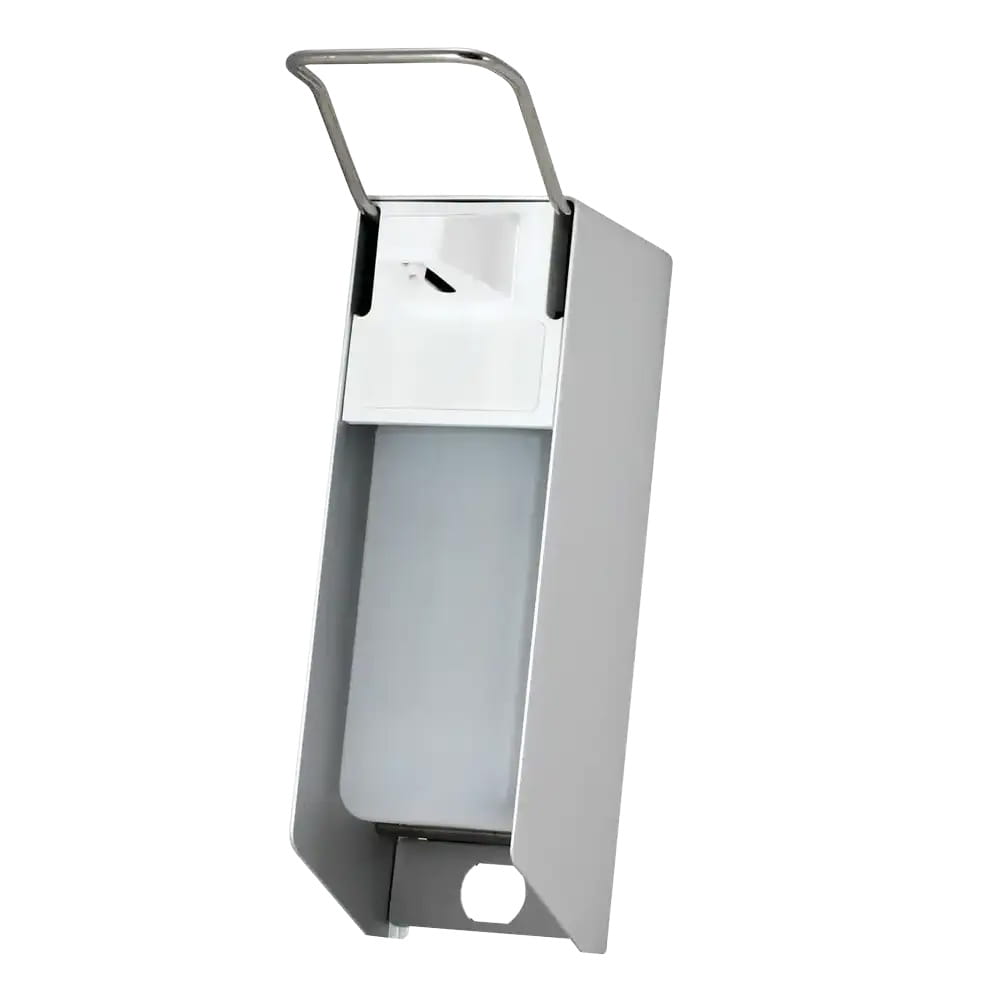 Wandspender für 500 ml Desinfektionsmittel und Flüssigseifen, 270 x 81 x 160 mm, kurzer Hebel Wandspender für 500 ml Desinfektionsmittel und Flüssigseifen, 270 x 81 x 160 mm, kurzer Hebel