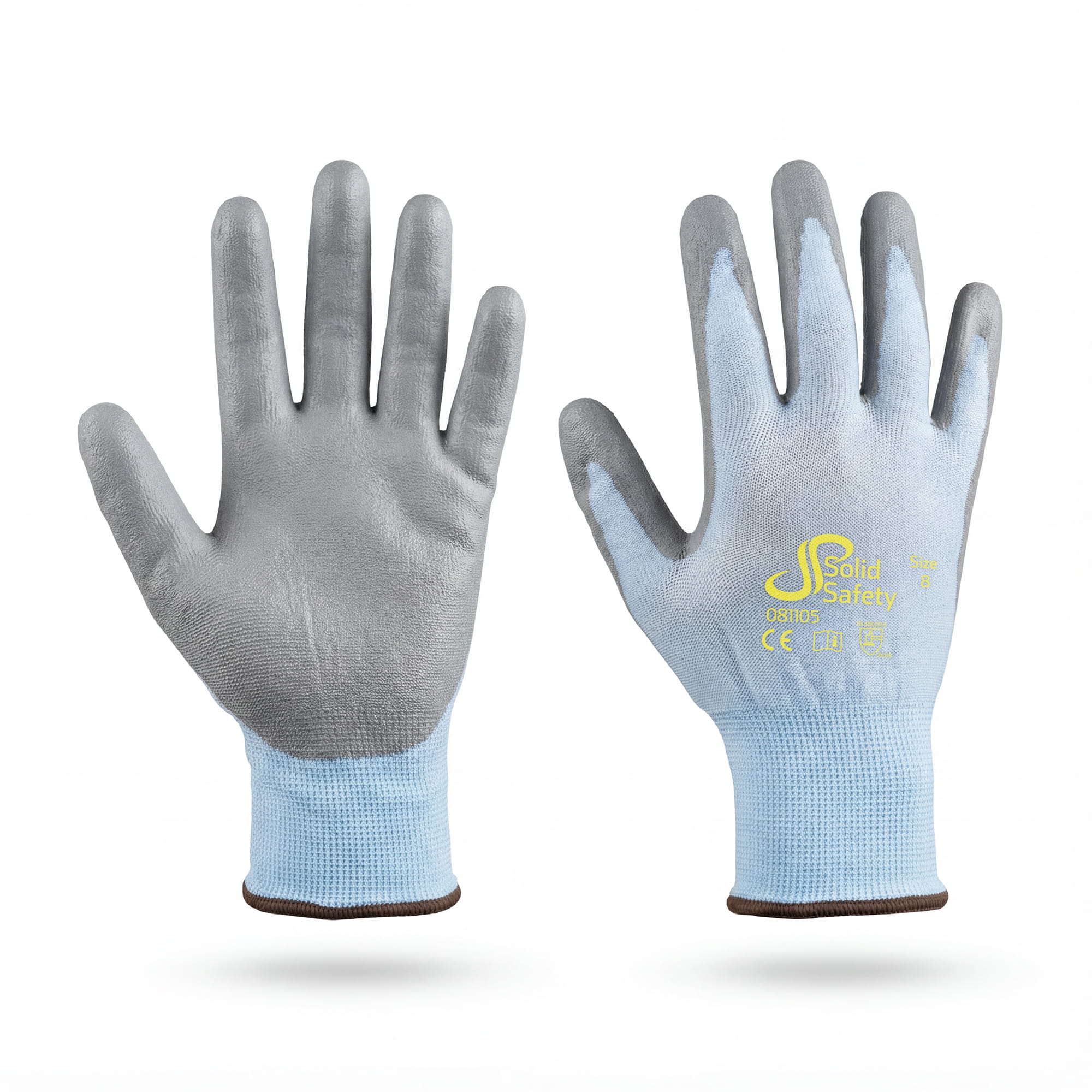 Schnittschutzhandschuh, Größe 8, grau, SolidSafety Cut Light